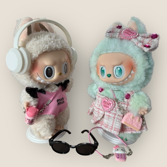 Labubu Fashion Bundle – Pink & Tweed Minmin Outfits with Accessories - Picture 6 of 10